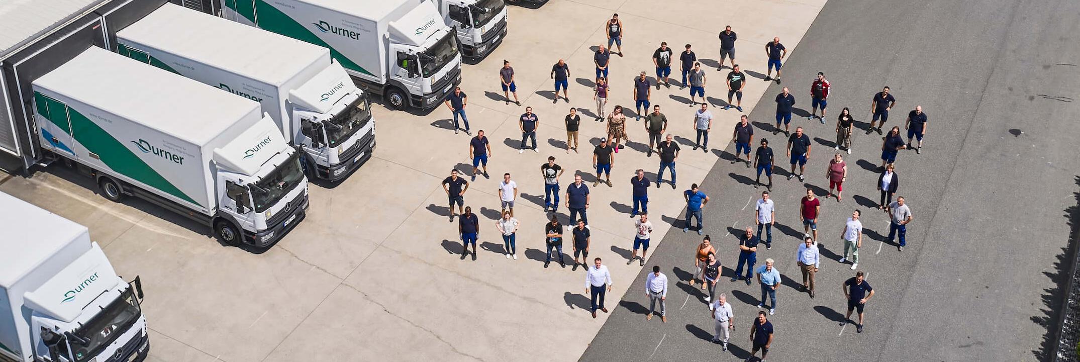 Ein Bild, eine Luftaufnahme unseres Teams