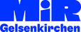 In baleuer Schirift stehen die drei Buchstaben M,i,R und darunter das Wirt Gelsenkirchen. 